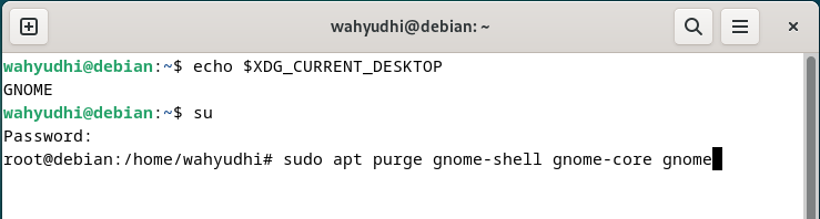 Menghapus Desktop Environment GNOME